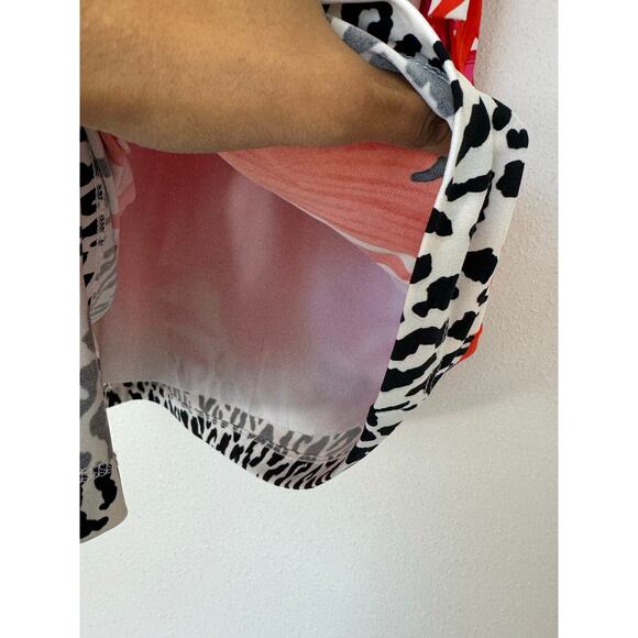 Cache Tropical Faux Wrap Skirt Medium Palm Leaf Leopard Print - Picture 4 of 6